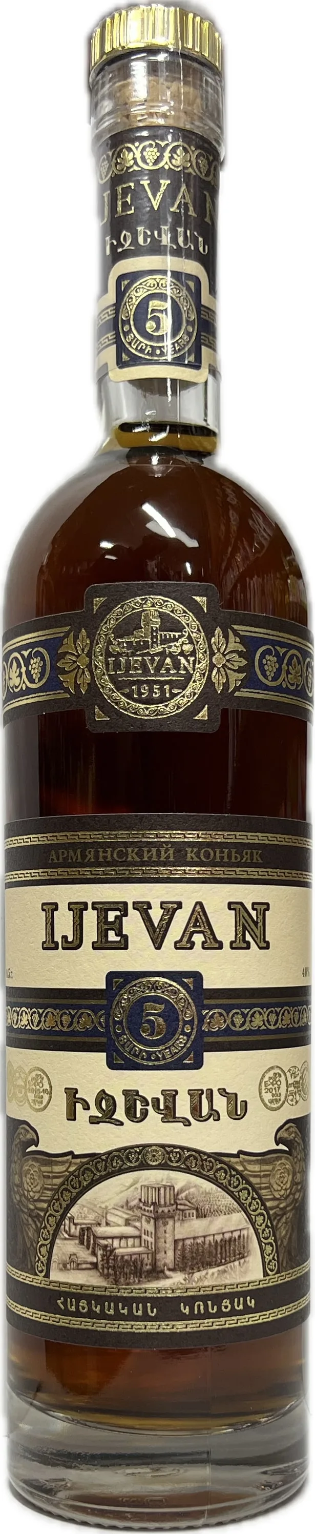 Կոնյակ «Իջևան» 5տ թնդ.40% նոր 0.5 Լիտր