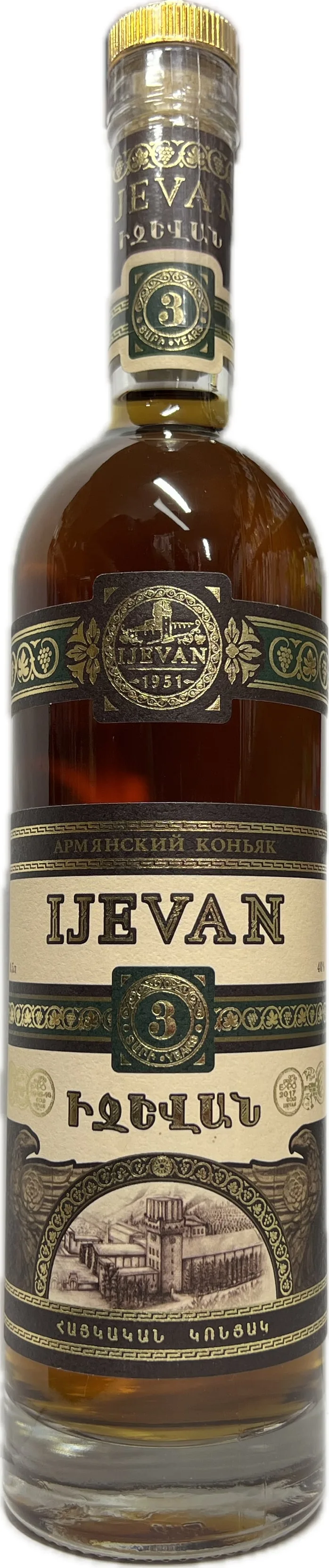 Կոնյակ «Իջևան» 3տ թնդ.40% նոր 0.5 Լիտր