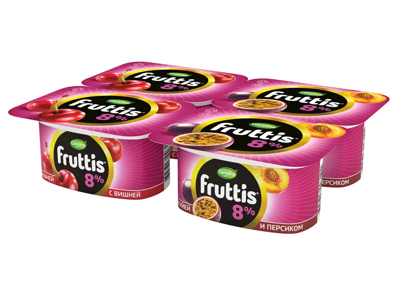 Յոգուրտային արտադրանք  «Campina Fruttis» յուղայնությունը՝ 8% դեղձով և մարակույայով 115 Գրամ