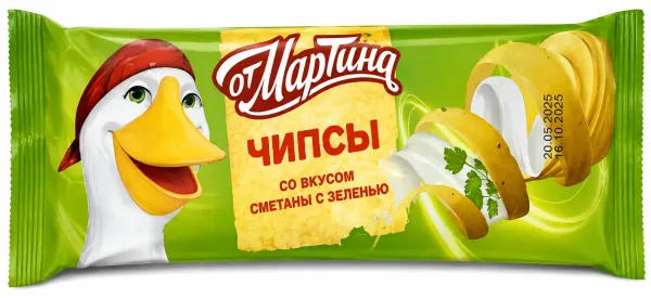 Չիպսեր «Օտ Մարտինա» թթվասերի և կանաչու համով 90 Գրամ