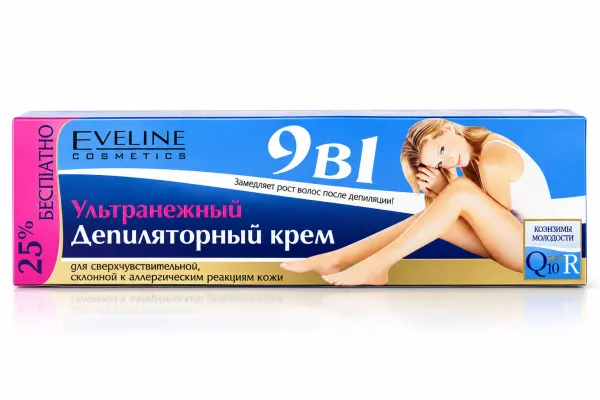 Մազահեռացնող քսուք Էվելին 9-ը 1-ում 0.125 Liter