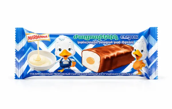 Ջնարակված պանրիկ «Մարիաննա» խտացրած կաթով 40 Գրամ