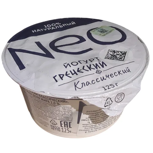 Յոգուրտ հունական «Neo» դասական 125 Գրամ