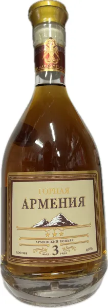 Կոնյակ «Լեռնային Հայաստան» 3տ 40% 0.5 Լիտր