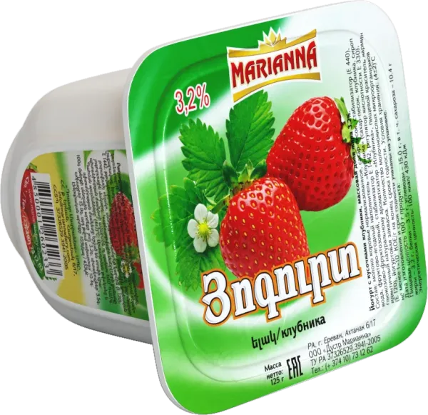 Յոգուրտ «Մարիաննա» ելակ 125 Գրամ