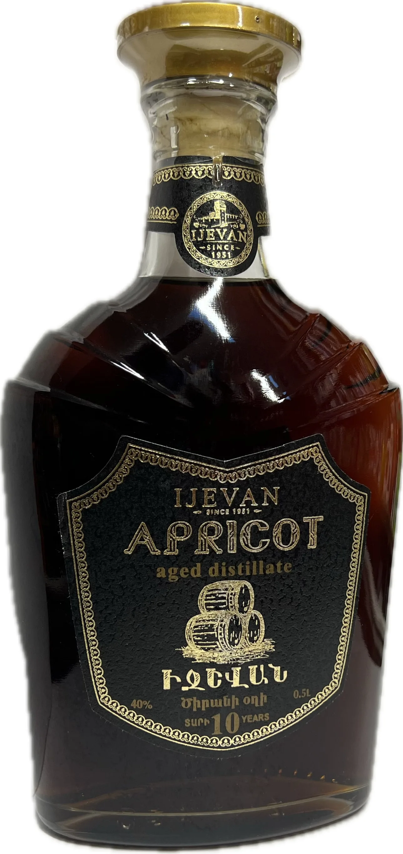 Բրենդի ծիրանի «Իջևան» 10տ թնդ.40% 0.5 Լիտր