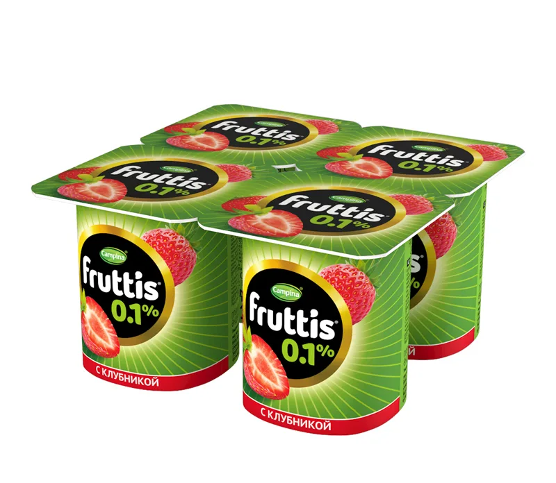 Յոգուրտային արտադրանք  «Campina Fruttis» ելակով յուղայնությունը՝ 0.1% 110 Գրամ