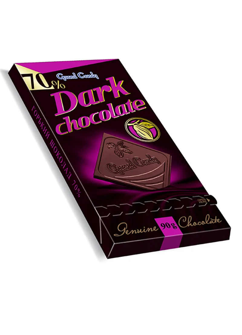Շոկոլադե սալիկ «Գրանդ Քենդի» սև շոկոլադ 70% 90 Գրամ